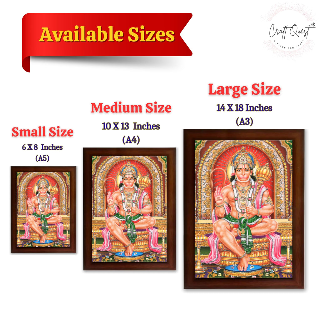 CRAFT QUEST Hanuman JI | Bajrangbali Religious Photo frame Decorative Item Synthetic frame