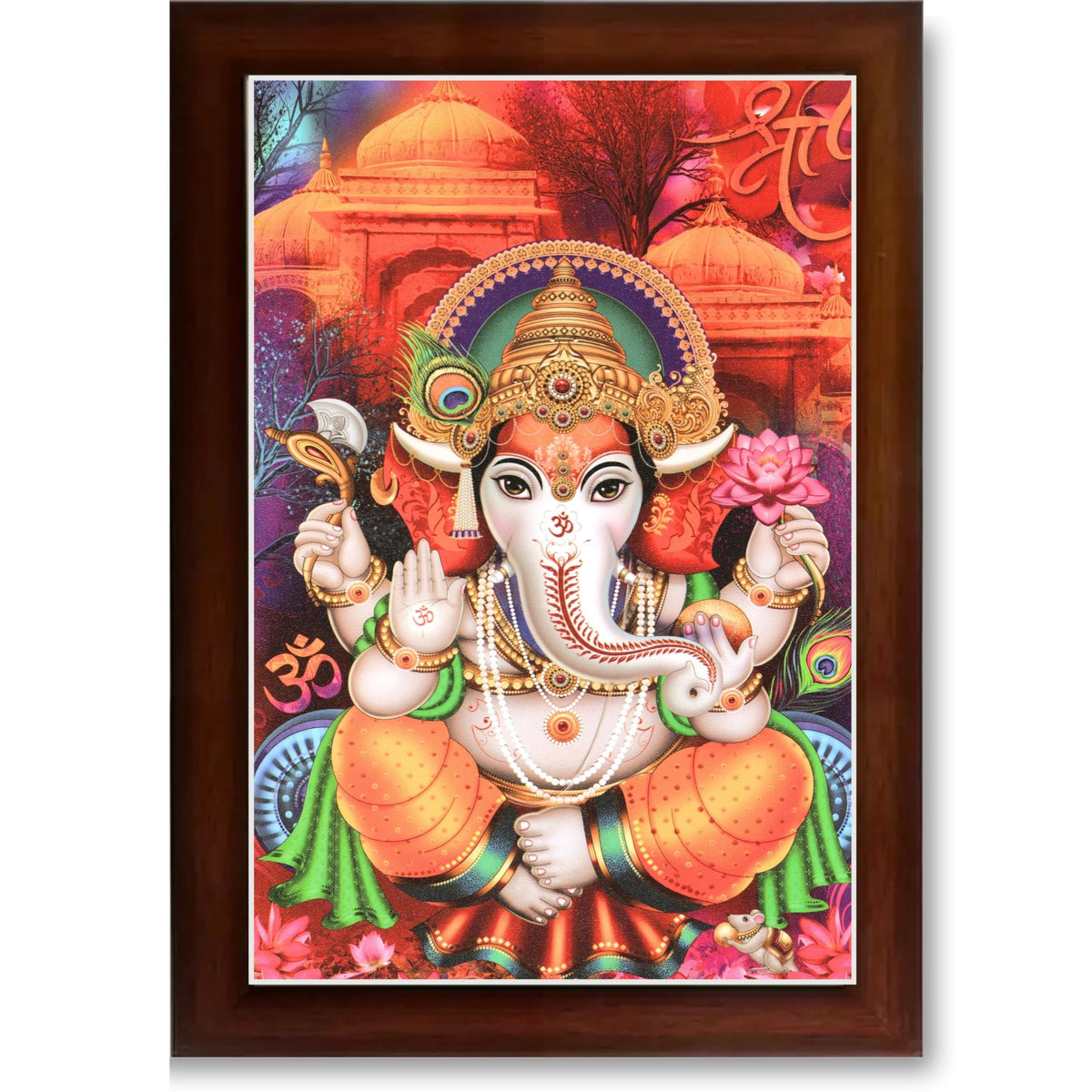 CRAFT QUEST Lord Ganesha Ganesh Ganpati Ganapathi Hanging Wall Painting Framed Home Decor