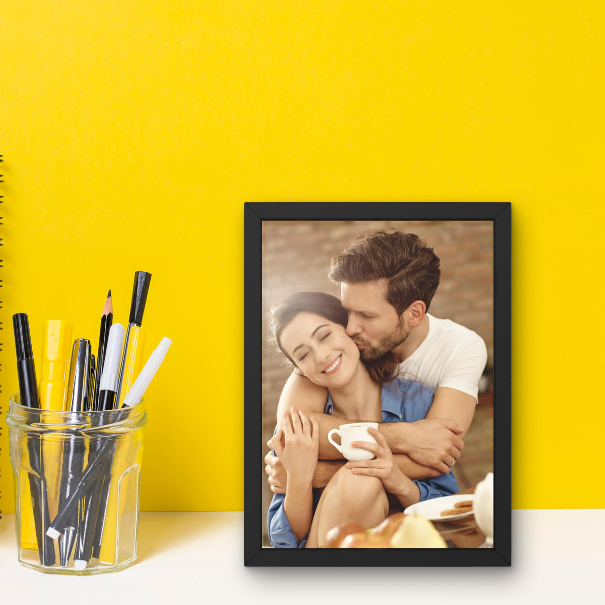 CRAFT QUEST Personalized Photo Frames With Acrylic sheet | Customized Photo Frame For Wall Decoration, Valentines day, Marriage, Birthday, Anniversary Gift Photo Frame With Your Own Picture Black
