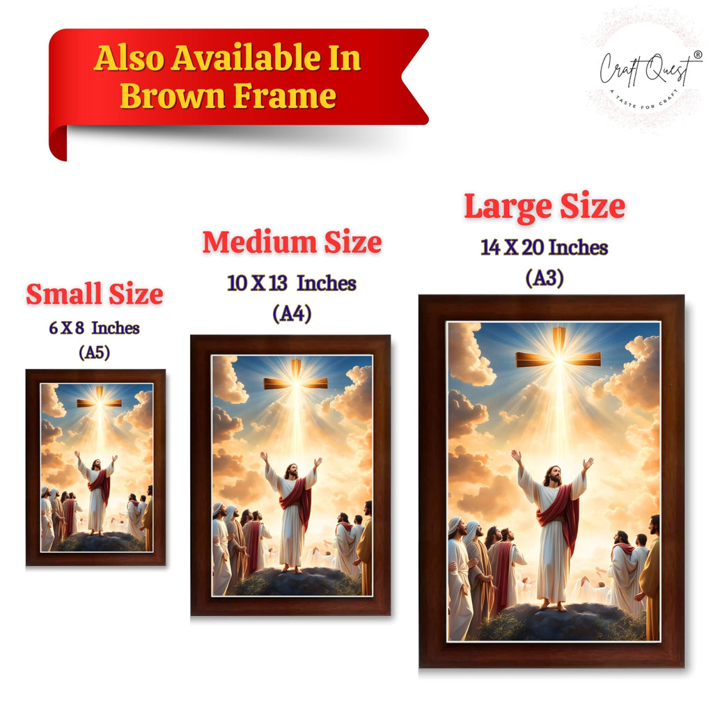 CRAFT QUEST Jesus Christ Photo Frame Spiritual Christian Wall Décor Item for Room and Prayer