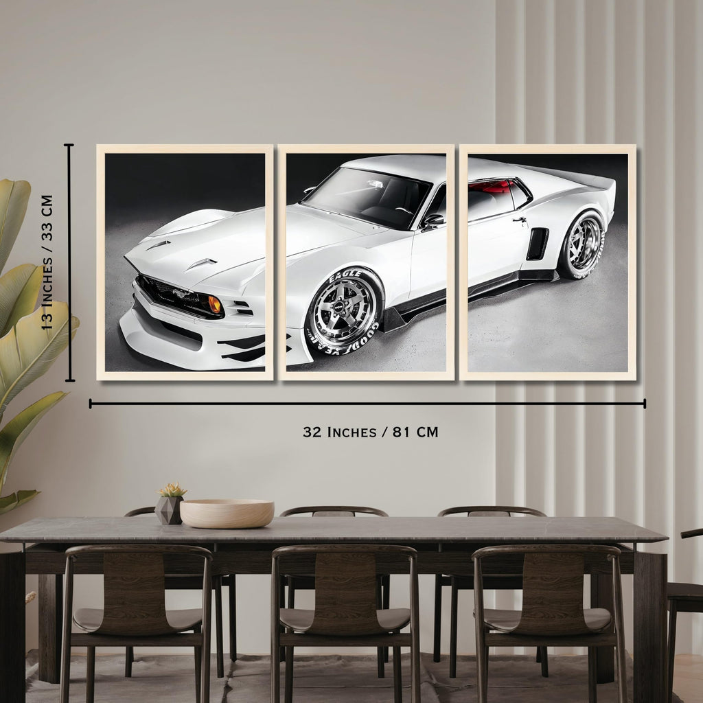 VENUXE ARTS Set Of 3 Big Sports Cars Framed Posters Gift Items for Boys Room Wall Decoration Bedroom Living Room Office Studio Décor | Car Poster Frame for Wall Décor