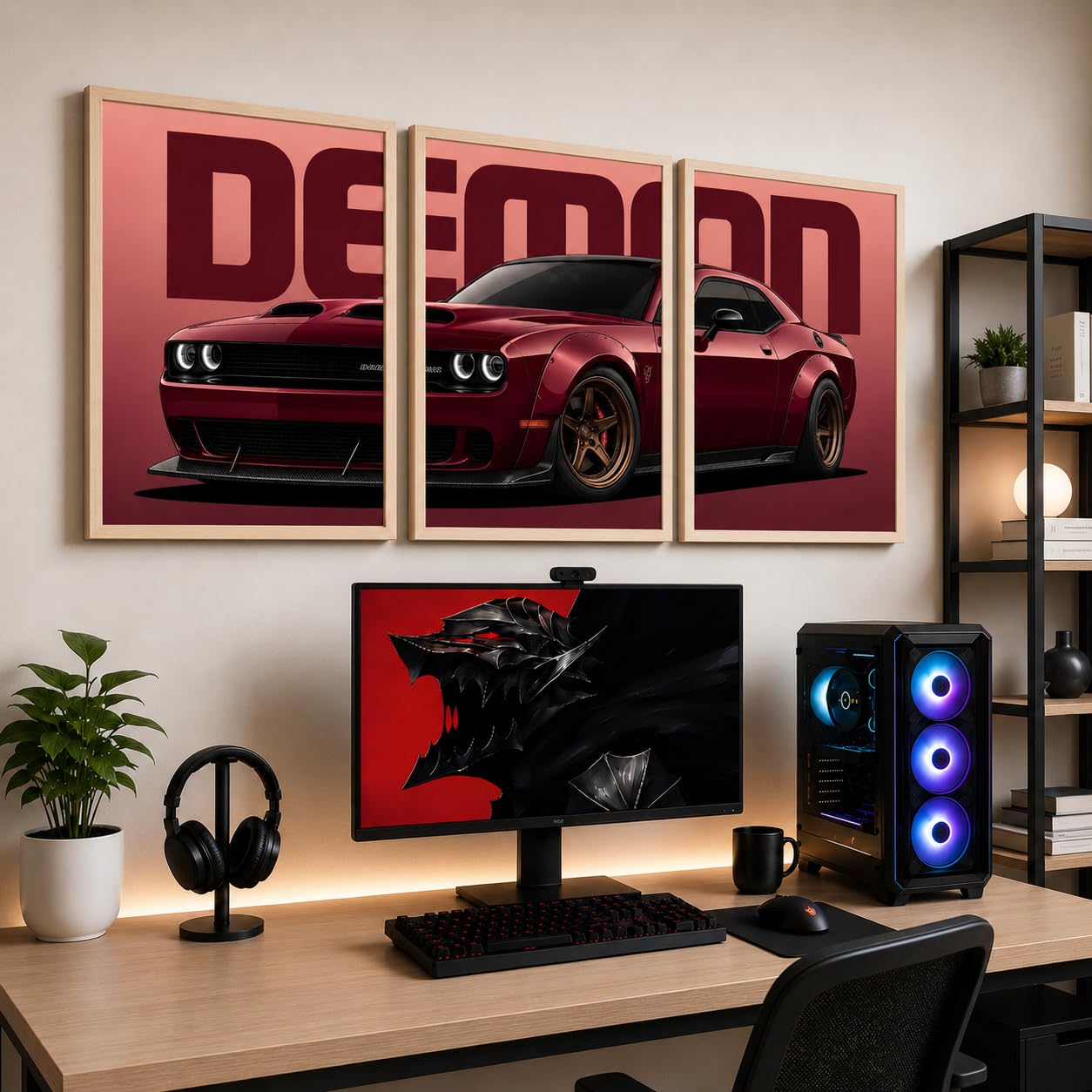 VENUXE ARTS Set Of 3 Big Sports Cars Framed Posters Gift Items for Boys Room Wall Decoration Bedroom Living Room Office Studio Décor | Car Poster Frame for Wall Décor