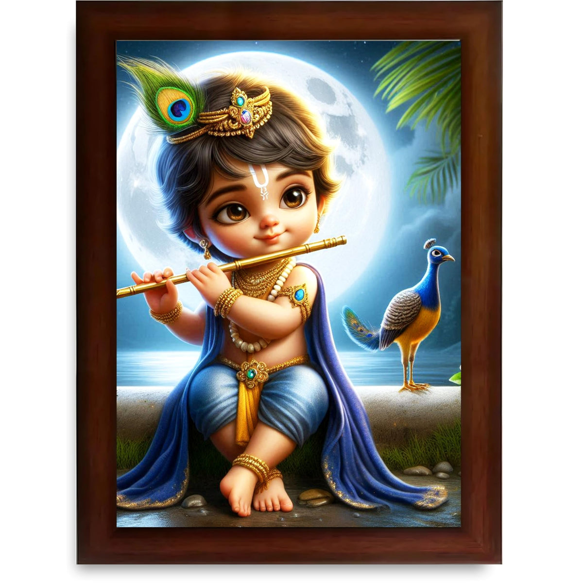 CRAFT QUEST Bal Gopal Painting | Mohan Murari Kanha Ji Poster | Walls Home Bedroom Living Room Decoration Gift.