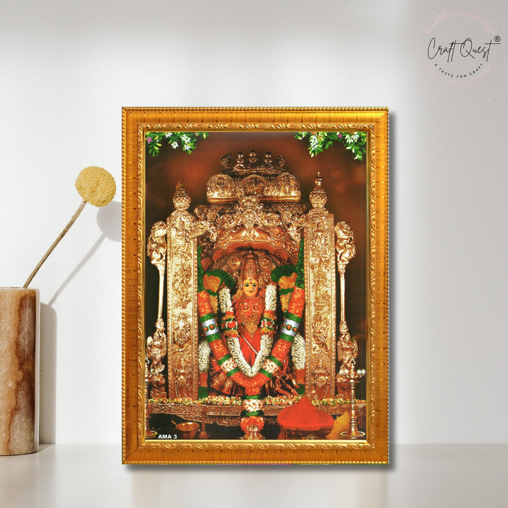 CRAFT QUEST Vijayawada Kanaka Durga Devi Durgamma Wall Photo Frame | South God Frame for Home, Office, Temple & Gifting