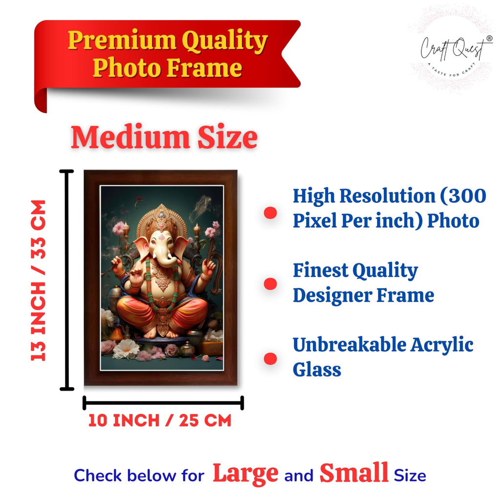 CRAFT QUEST Lord Ganesha Ganpati ji Abstract Modern Wall Painting With Frame For Home and Pooja,Office Décor