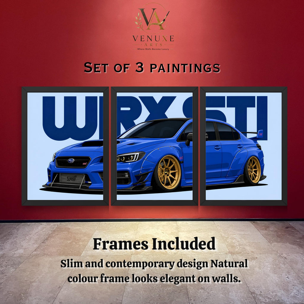 VENUXE ARTS Set Of 3 Big Sports Cars Framed Posters Gift Items for Boys Room Wall Decoration Bedroom Living Room Office Studio Décor | Car Poster Frame for Wall Décor