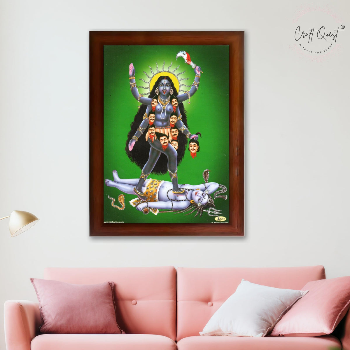 CRAFT QUEST Mahakali Kali Mata Ji Shiv Shiva Wall Painting Framed Home Decor