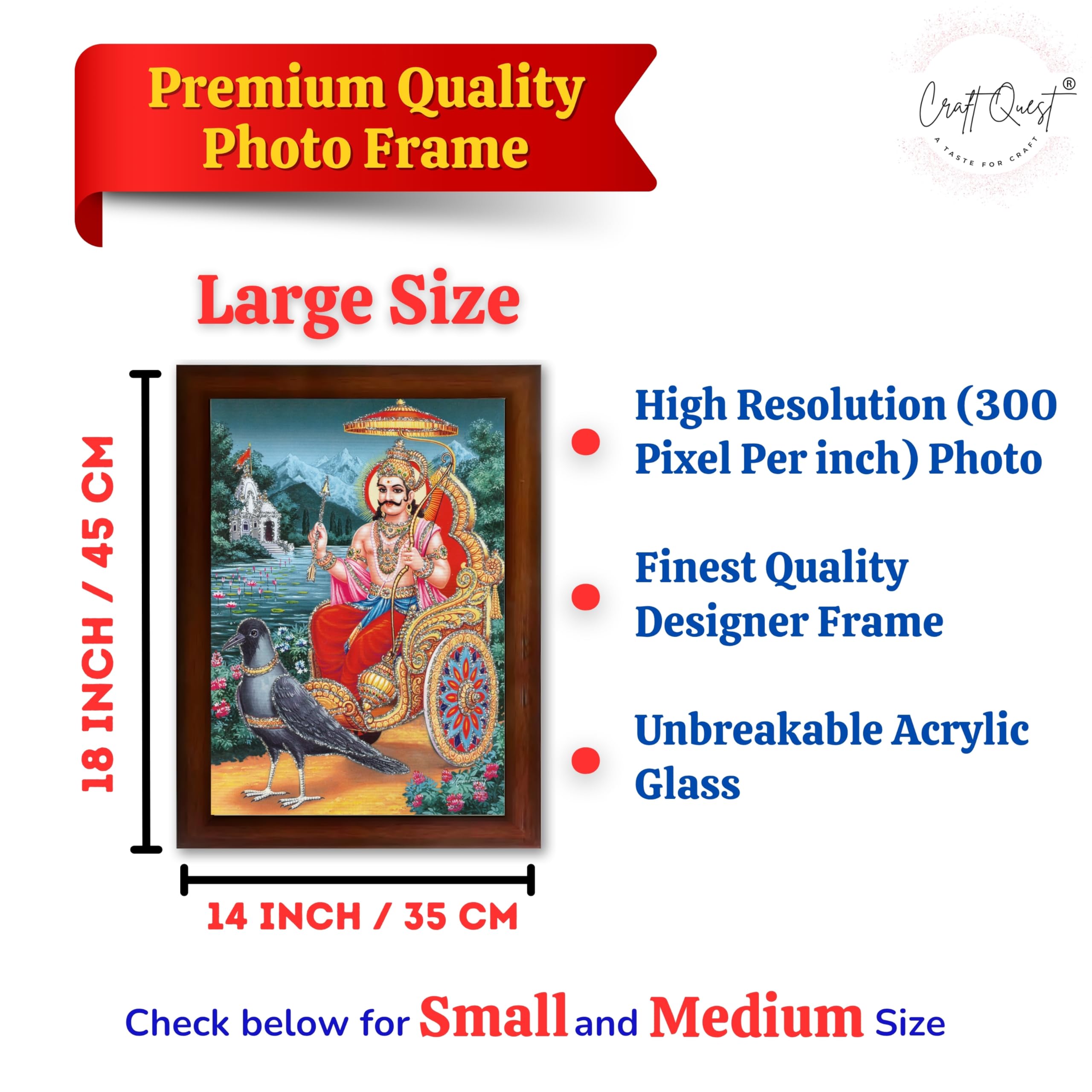 CRAFT QUEST Shani Dev Photo Frame Religious Framed Painting