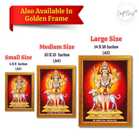 CRAFT QUEST Bhairava Kaal Bhairav Baba Bairava Photo Frame | Hindu God Spiritual Framed | Ideal for Home, Office, Temple & Puja Room, Wall Decor