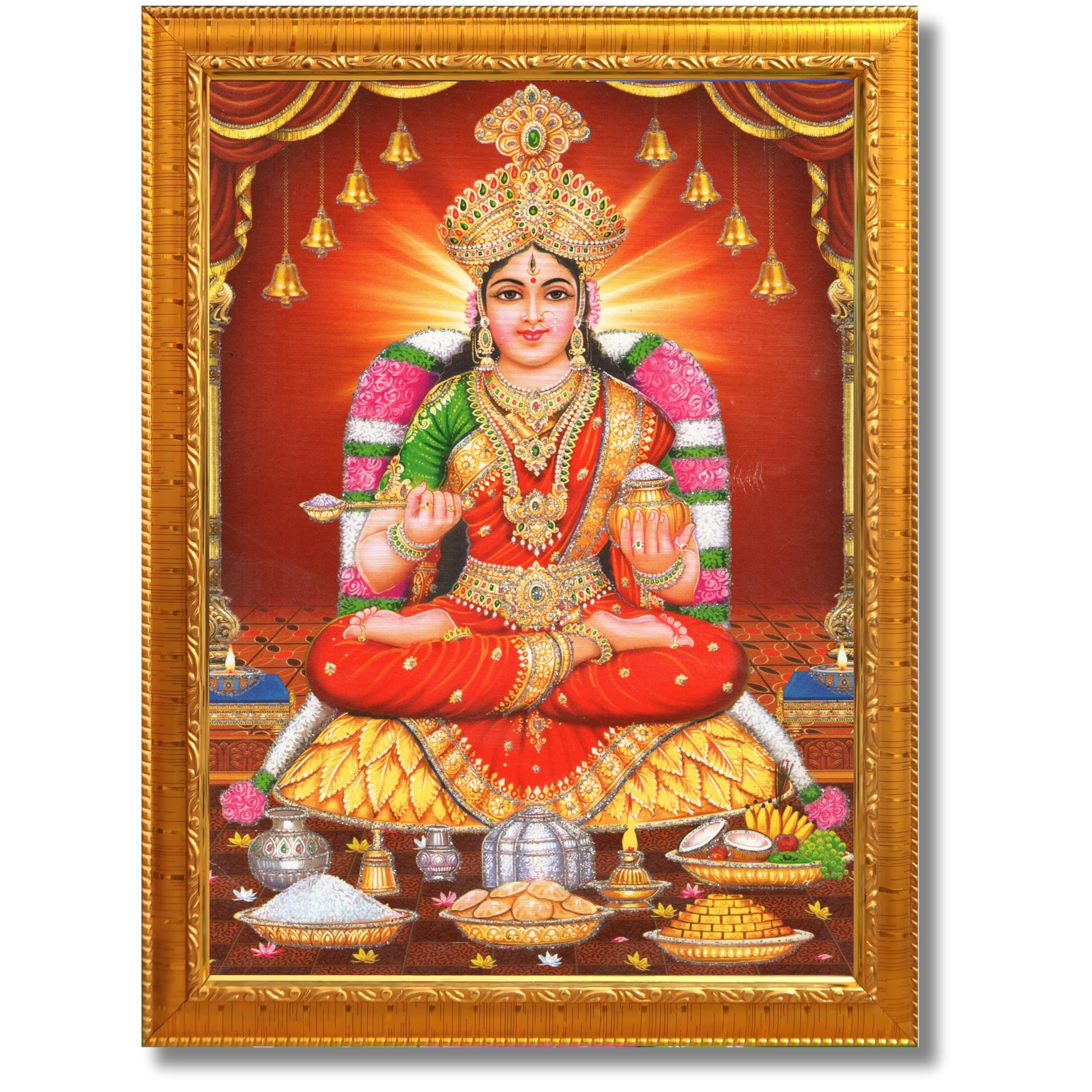 CRAFT QUEST Mata Annapurna Devi Photo for Kitchen Maa Wall Painting Framed Home Décor