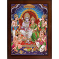 Craft Quest Ram Darbar Sparkle Coated Framed, Home Decorative Gift Item Painting (14 X 10 Inches, Multicolour,Religious) RD1013-502