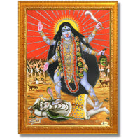 CRAFT QUEST Kali Mata photo with frame, God Religious Framed With Acrylic Glass