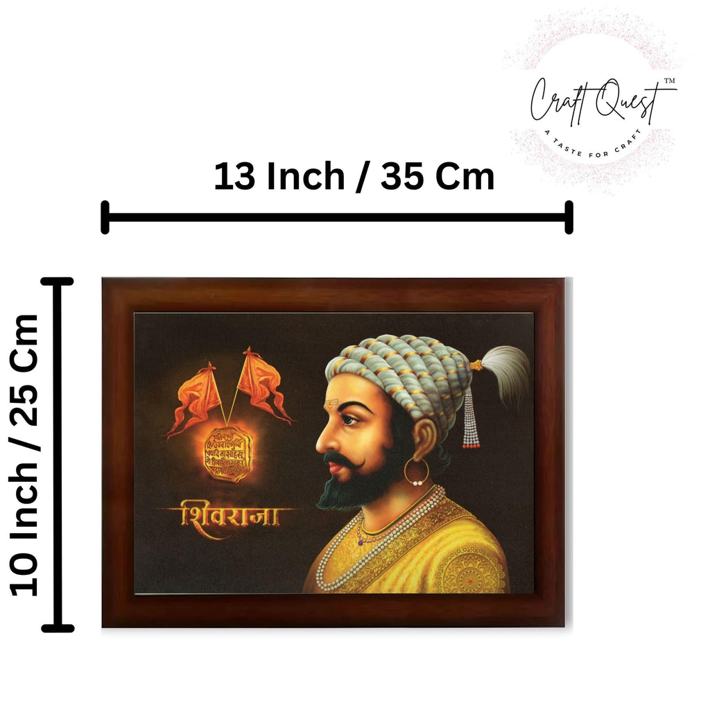 CRAFT QUEST Chhatrapati Shivaji Maharaj photo frame Home Decorative items with synthetic frame