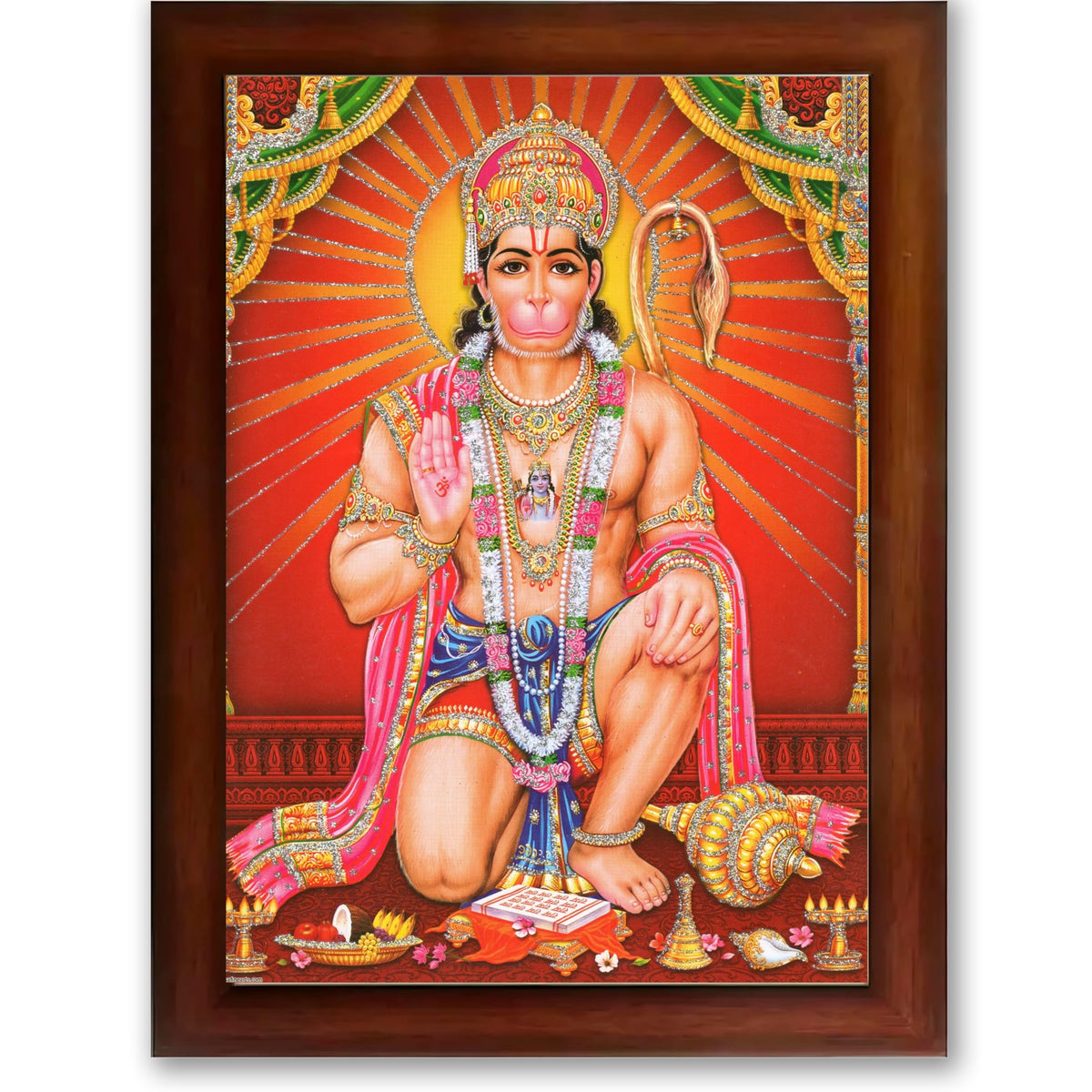 CRAFT QUEST Hanuman JI | Bajrangbali Religious Photo frame Home Decorative Item Synthetic frame
