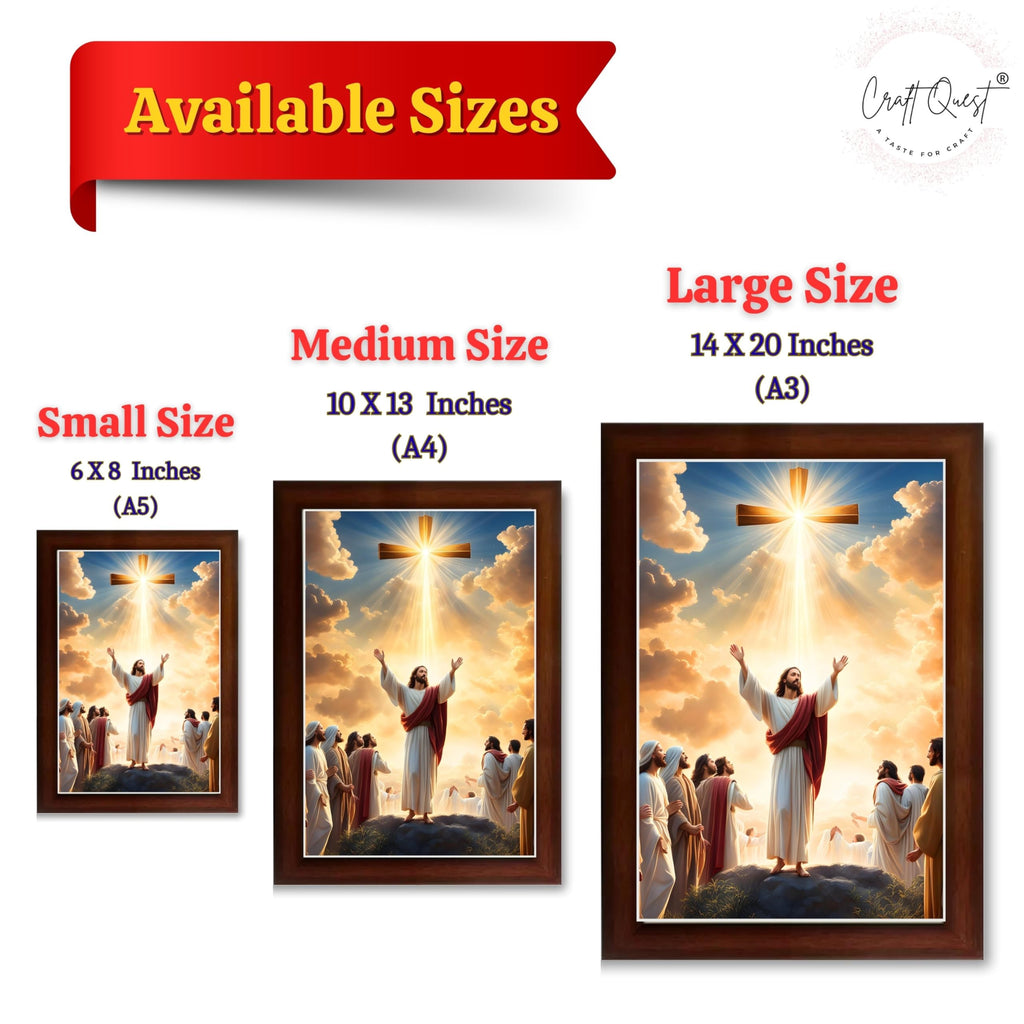 CRAFT QUEST Jesus Christ Photo Frame Spiritual Christian Wall Décor Item for Room and Prayer
