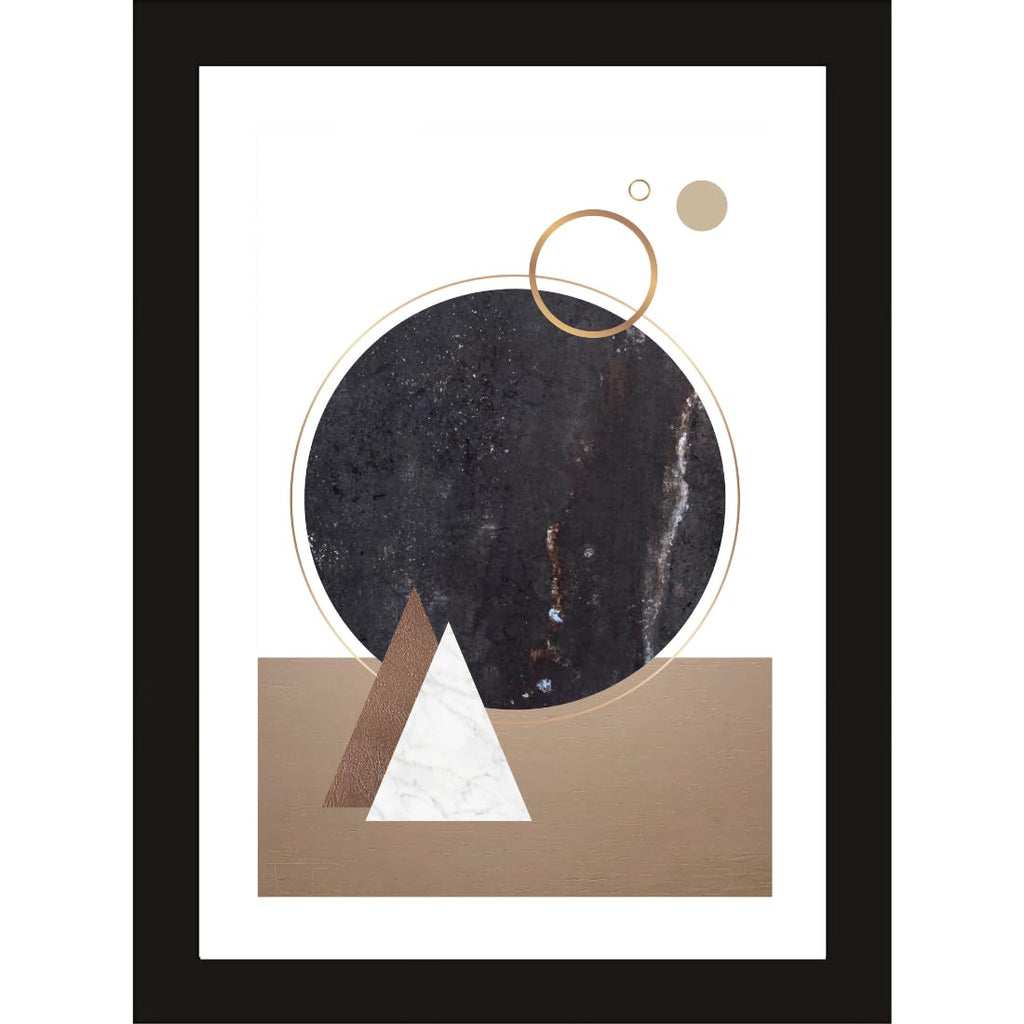 CRAFT QUEST Abstract Modern Techno Harmony Art Poster Frame for Home & Office Wall Decoration - Portrait, Wall Display (Black, 14x10 Inch Frame with Art Print) (Tropical Reverie)