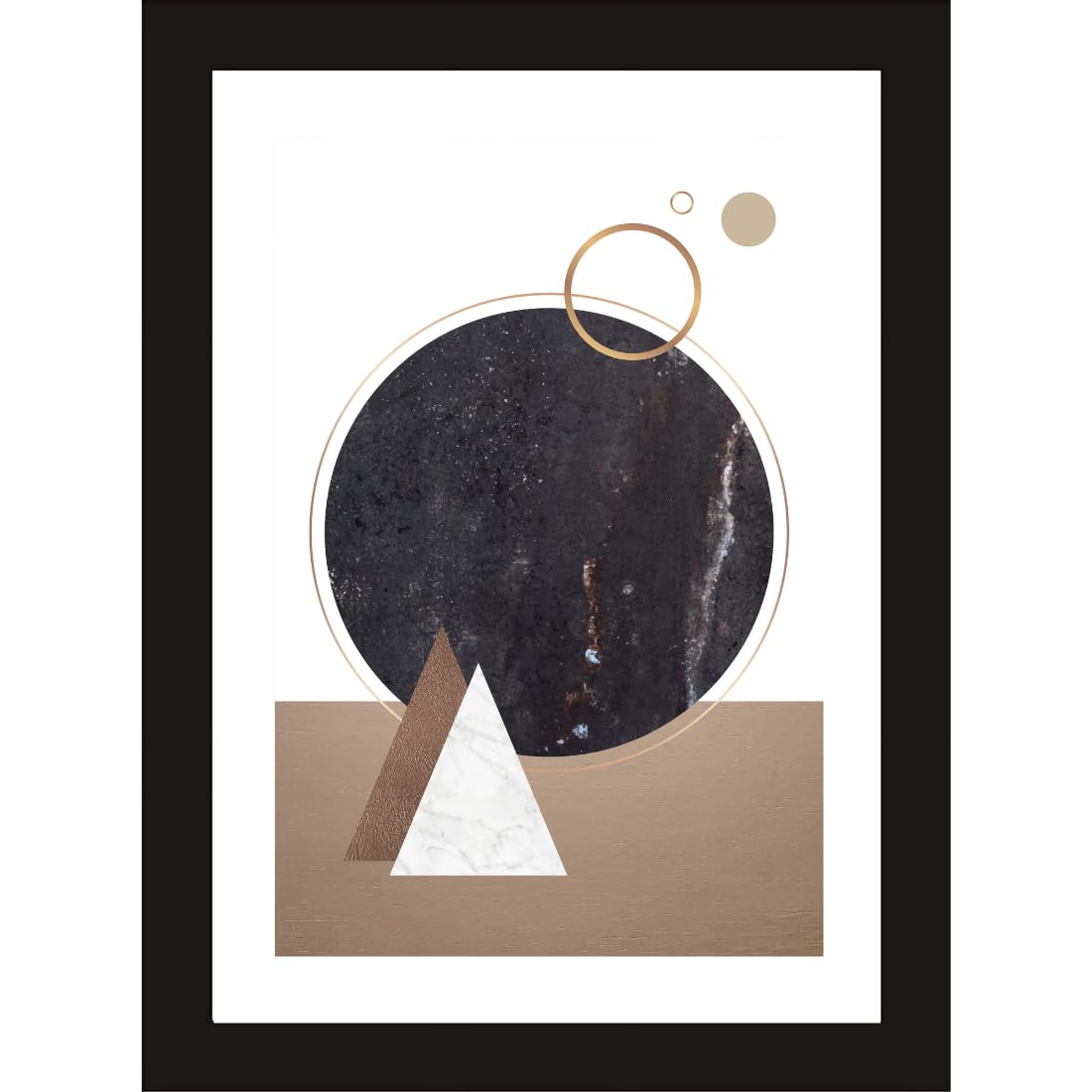 CRAFT QUEST Abstract Modern Techno Harmony Art Poster Frame for Home & Office Wall Decoration - Portrait, Wall Display (Black, 14x10 Inch Frame with Art Print) (Tropical Reverie)