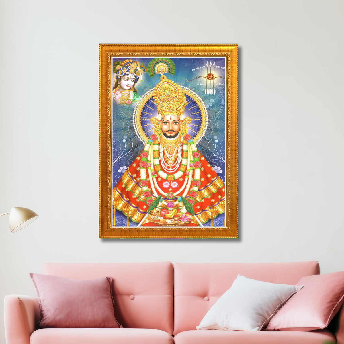 CRAFT QUEST Khatu Shyam Ji | Shyam Baba | Hare Ka Sahara Khatu Shyam Hamara Photo Frame Wall Painting For Home Decoration And Gift