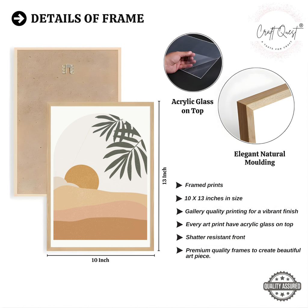 CRAFT QUEST Wall Art Decor Painting | Set of 3 Abstract Wall Art Frames for Home Decoration | Ideal for Living Room, Bedrooms & Offices