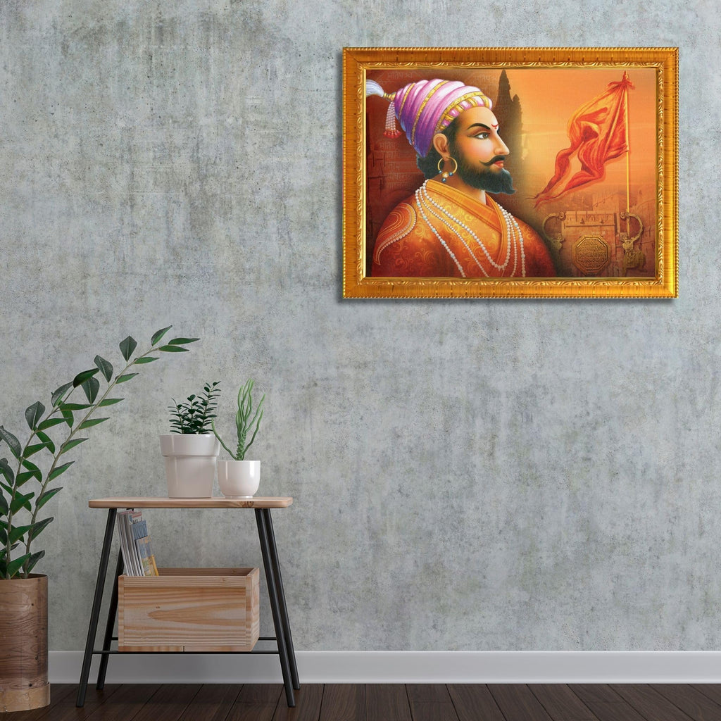 CRAFT QUEST Chhatrapati Shivaji Maharaj photo frame Home Decorative items with synthetic frame