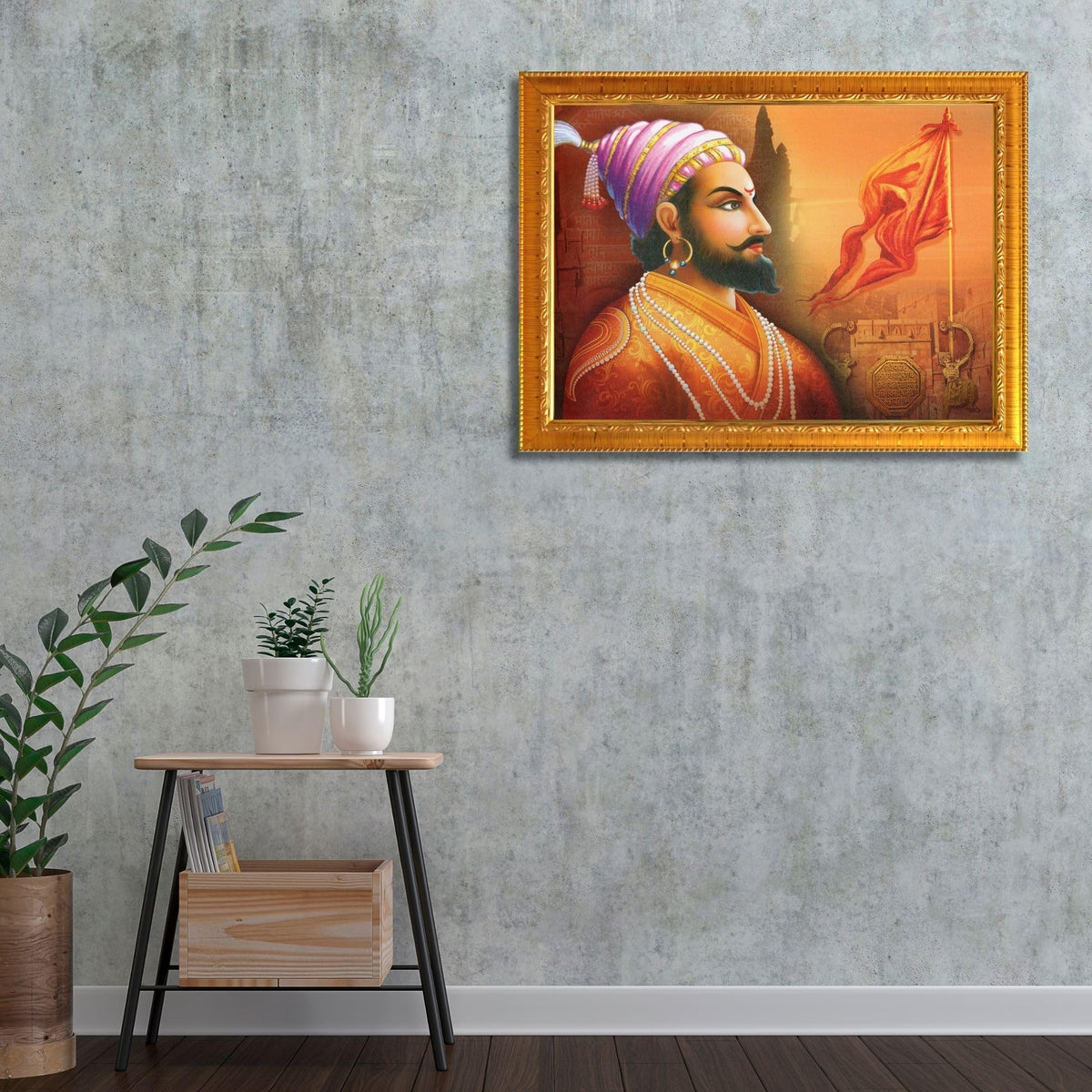 CRAFT QUEST Chhatrapati Shivaji Maharaj photo frame Home Decorative items with synthetic frame