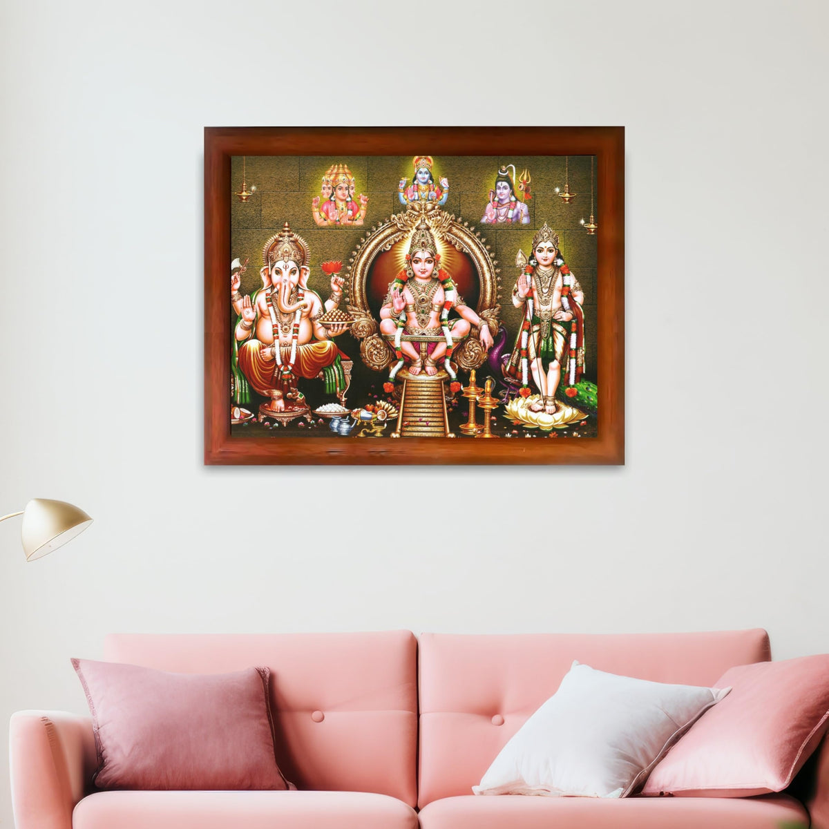 CRAFT QUEST Lord Swami Ayyappa Swamy Ayyappan Iyyappan South photo Frame For Wall Painting,Mandir, Pooja, Home Décor Items