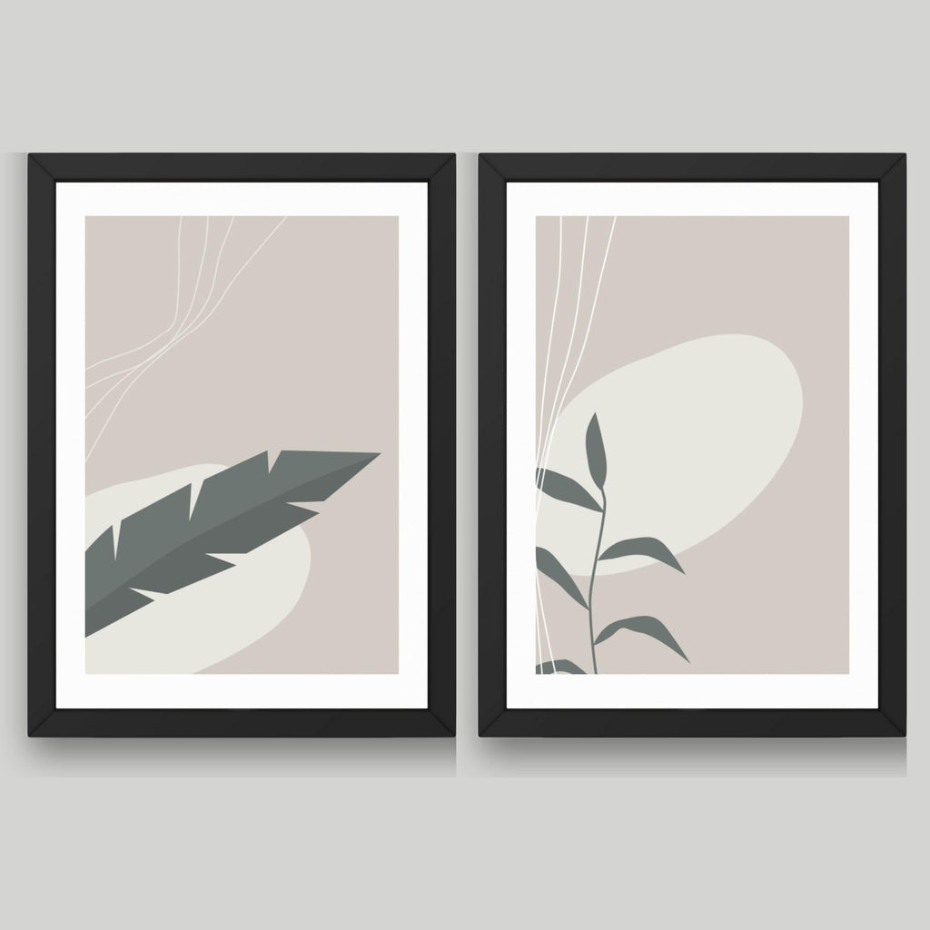 CRAFT QUEST 2 Piece Set of Nature Inspired Wall Art poster Frame Painting for Wall Decoration With Acrylic Glass, living room, Home, Restraunt, Office