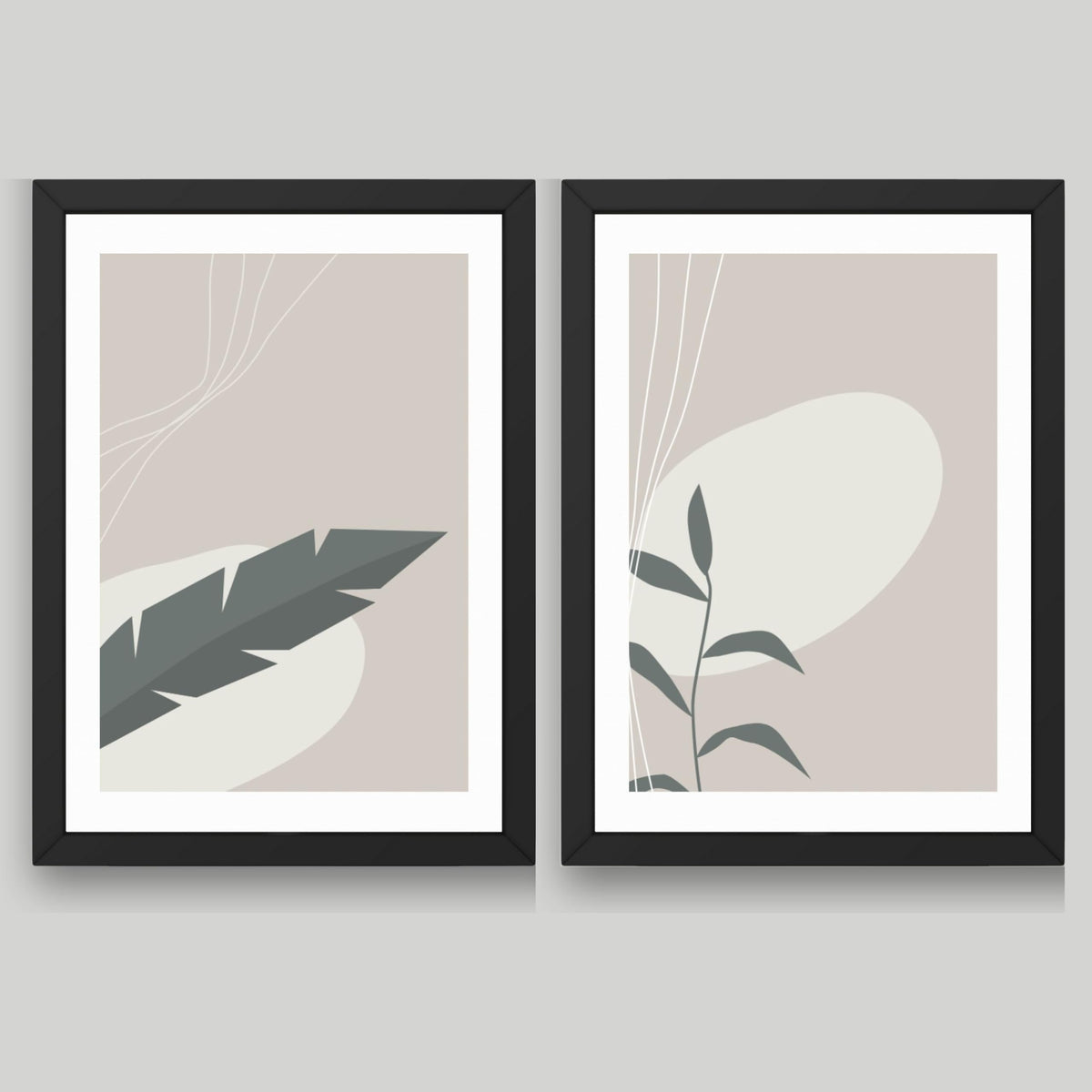 CRAFT QUEST 2 Piece Set of Nature Inspired Wall Art poster Frame Painting for Wall Decoration With Acrylic Glass, living room, Home, Restraunt, Office