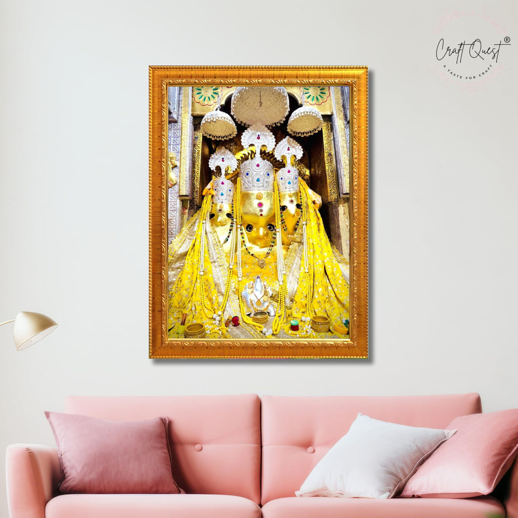 CRAFT QUEST Baglamuklhi maa/mata wodden Religious Photo Frame for Home, Office
