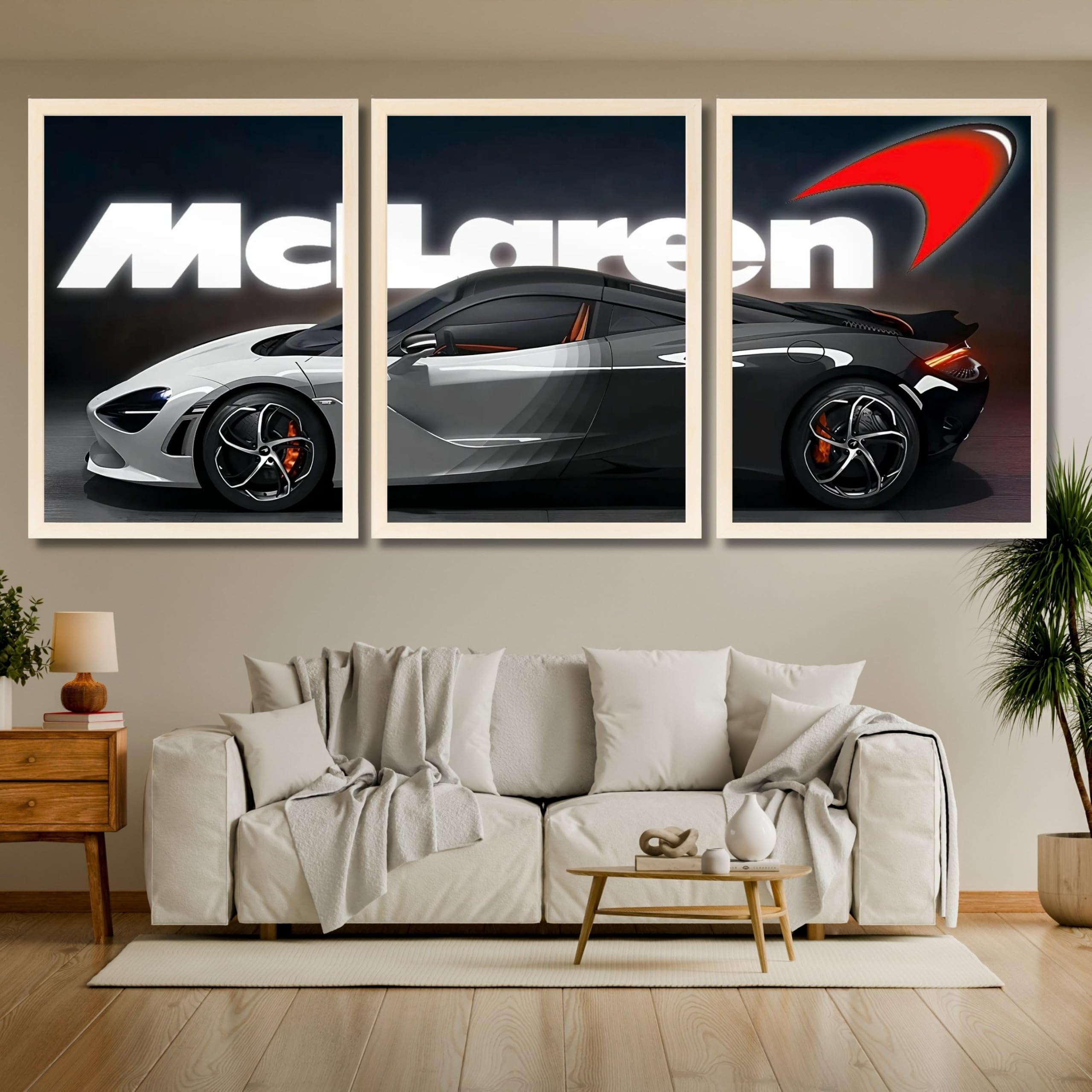 VENUXE ARTS Set Of 3 Big Sports Cars Framed Posters Gift Items for Boys Room Wall Decoration Bedroom Living Room Office Studio Décor | Car Poster Frame for Wall Décor