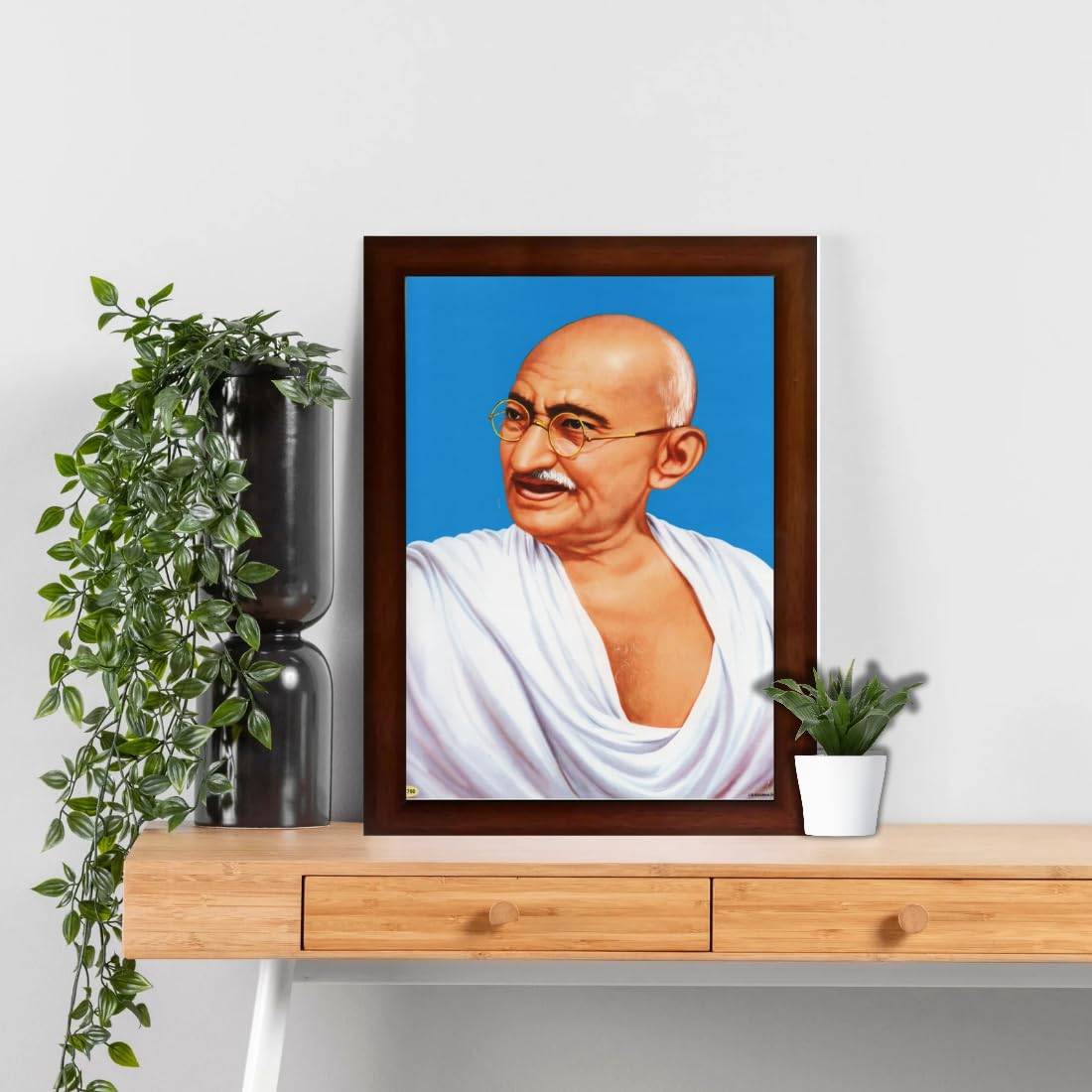 CRAFT QUEST Great Freedom fighter | Mahatma Gandhi Photo Frame with Acrylic glass (10 X 13 Inches, Black)