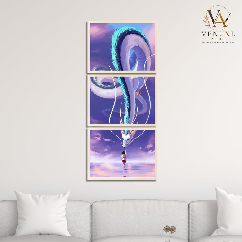 VENUXE ARTS Set Of 3 Anime Characters Wall Framed |Anime Characters Framed Poster for Living Room Bedroom Gaming Room Studio Wall Decor
