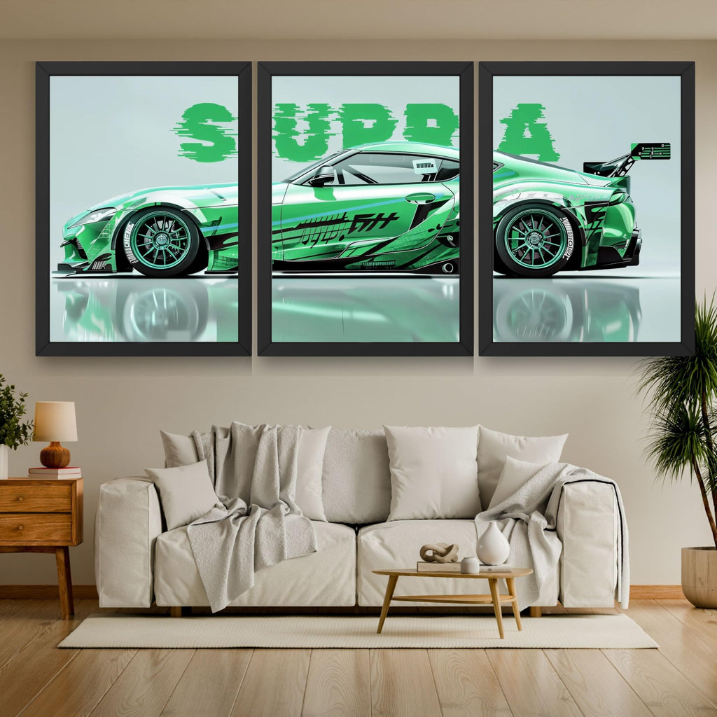 VENUXE ARTS Set Of 3 Big Sports Cars Framed Posters Gift Items for Boys Room Wall Decoration Bedroom Living Room Office Studio Décor | Car Poster Frame for Wall Décor