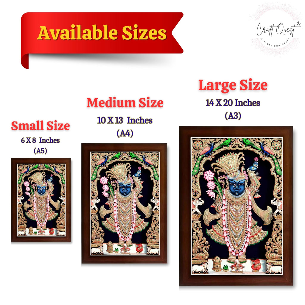 CRAFT QUEST Shrinathji Photo with Frame | Shreenathji Photo with Frame Religious Framed Painting