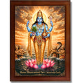 CRAFT QUEST Lord Dhanvantari/Dhanwantari Photo Frame | Hindu God of Ayurveda & Healing | Wooden Framed Wall Art for Home Temple, Office & Clinic Decor | Vastu & Spiritual Gift Item