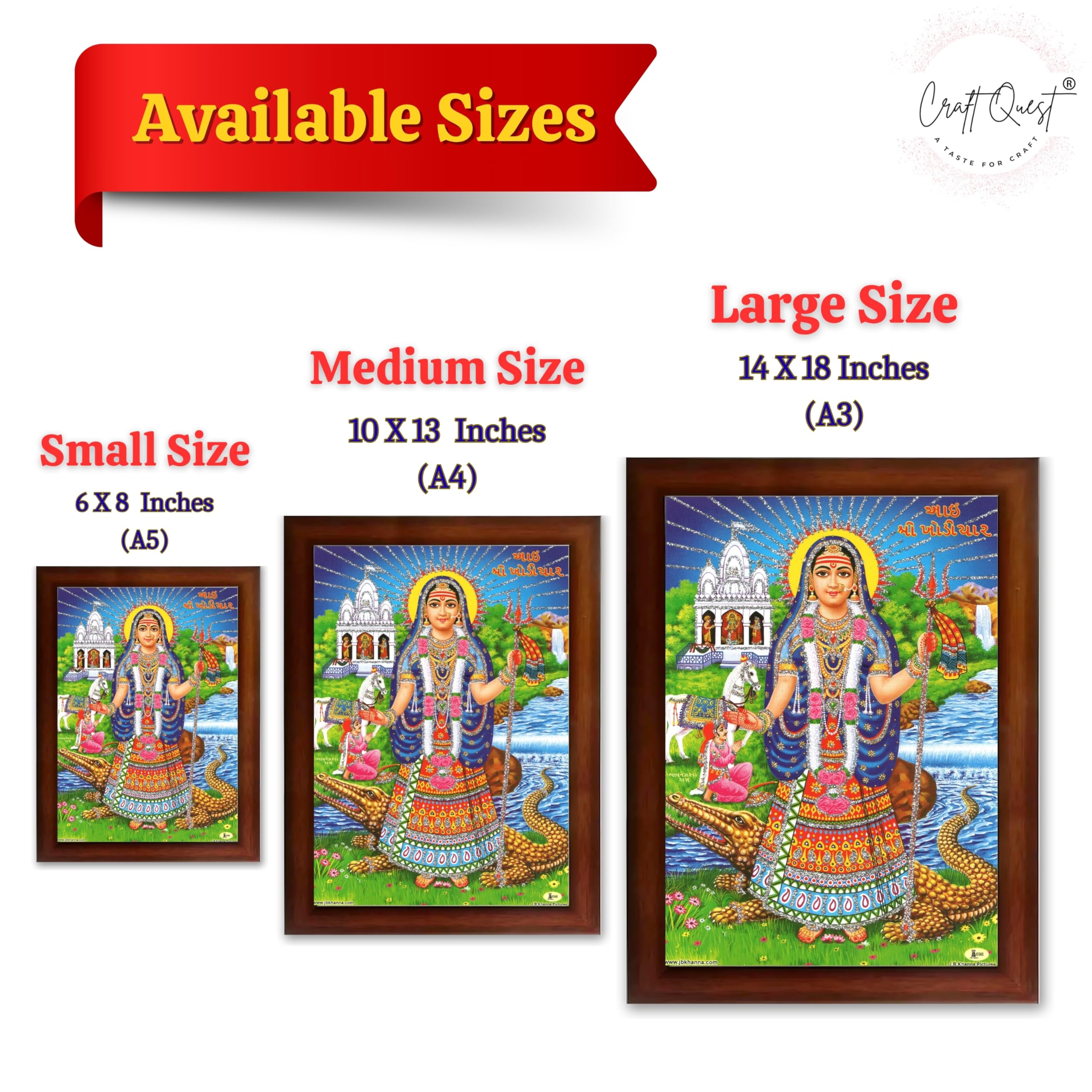 CRAFT QUEST Khodiyar Maa Mata Wall Painting Framed Home Décor wooden framed