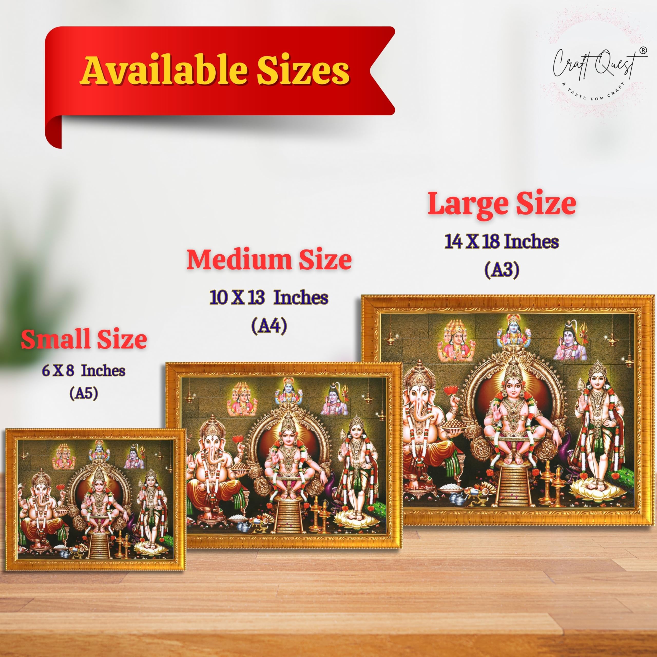 CRAFT QUEST Lord Swami Ayyappa Swamy Ayyappan Iyyappan South photo Frame For Wall Painting,Mandir, Pooja, Home Décor Items