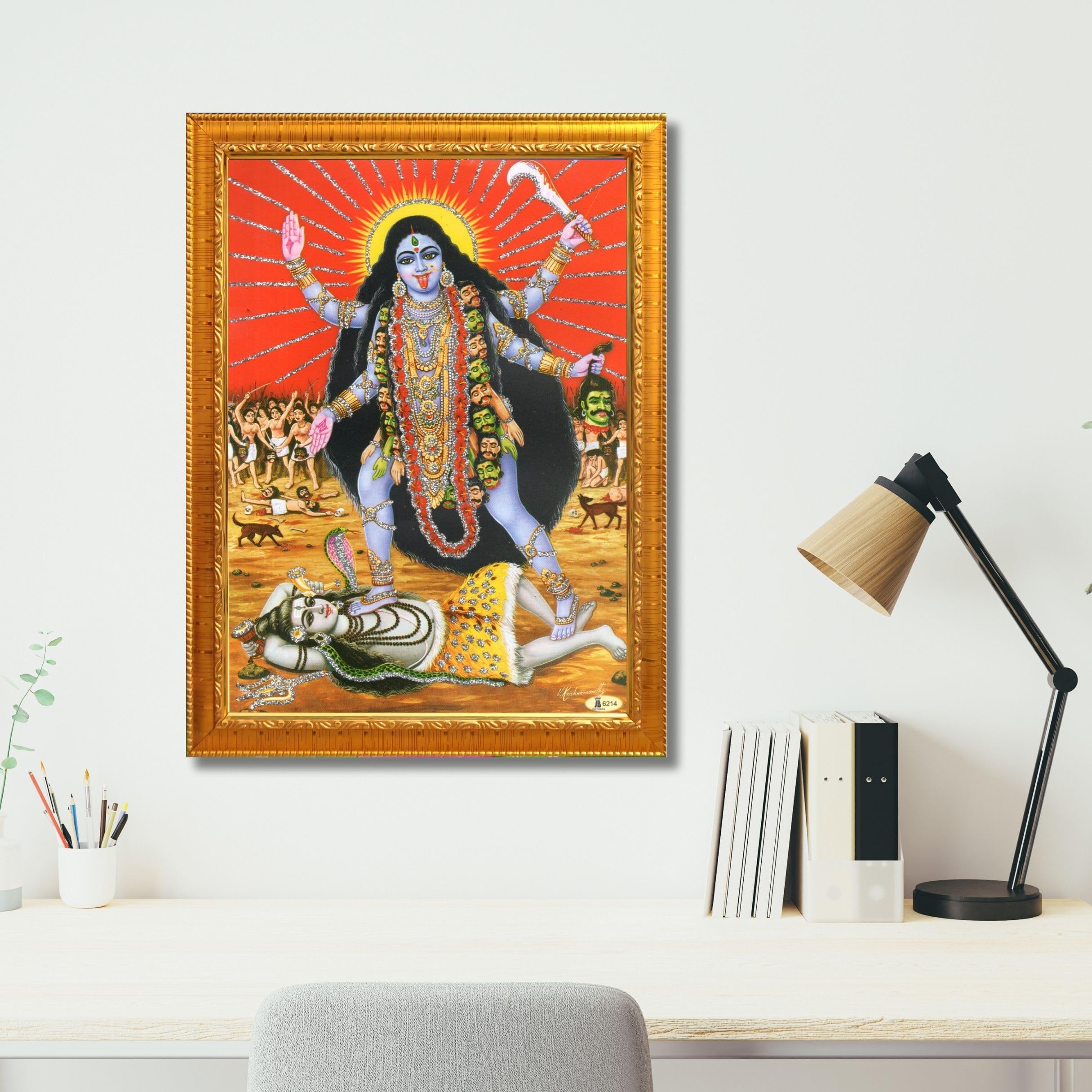 CRAFT QUEST Kali Mata photo with frame, God Religious Framed With Acrylic Glass