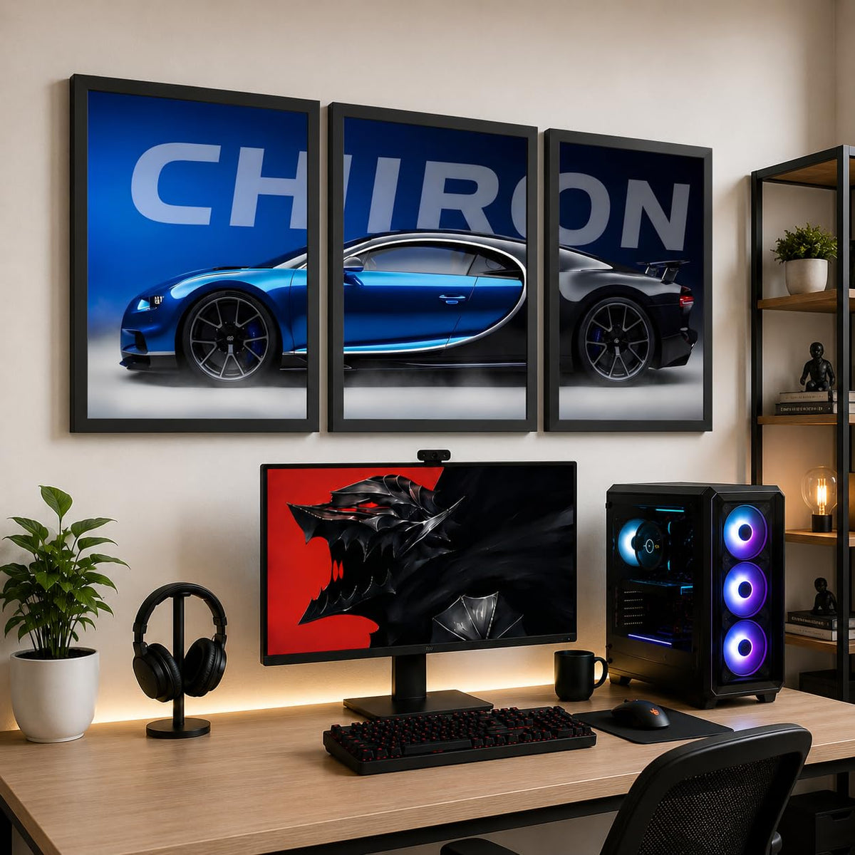 VENUXE ARTS Set Of 3 Big Sports Cars Framed Posters Gift Items for Boys Room Wall Decoration Bedroom, Living Room, Office, Studio Décor | Car Poster Frame for Wall Décor
