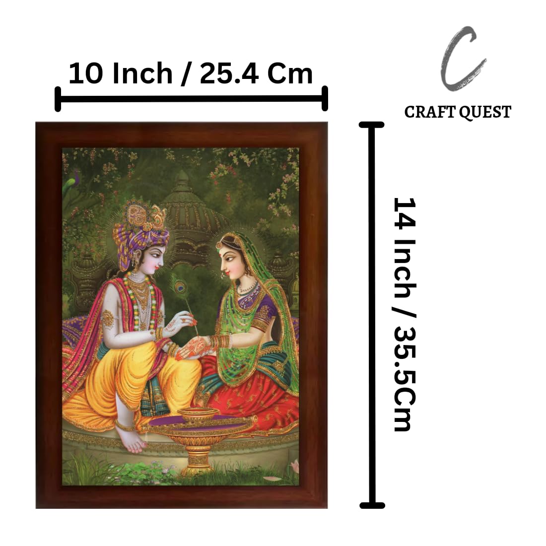 Craft Quest Radha Krishna Matt Textured Framed UV Art Painting