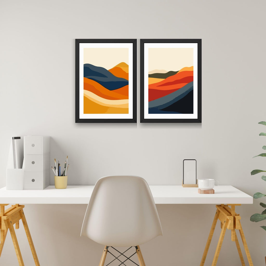 CRAFT QUEST 2 Piece Set Wall Art poster Frame Paintings for Wall Decoration With Acrylic Glass, for living room,Home, Office Restraunt
