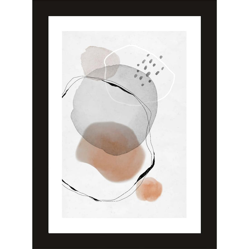 CRAFT QUEST Abstract Geometric Modern Art Poster Frame for Home & Office Wall Decoration - Portrait, Wall Display (Black, 10 X 14 Inch Frame with Art Print)