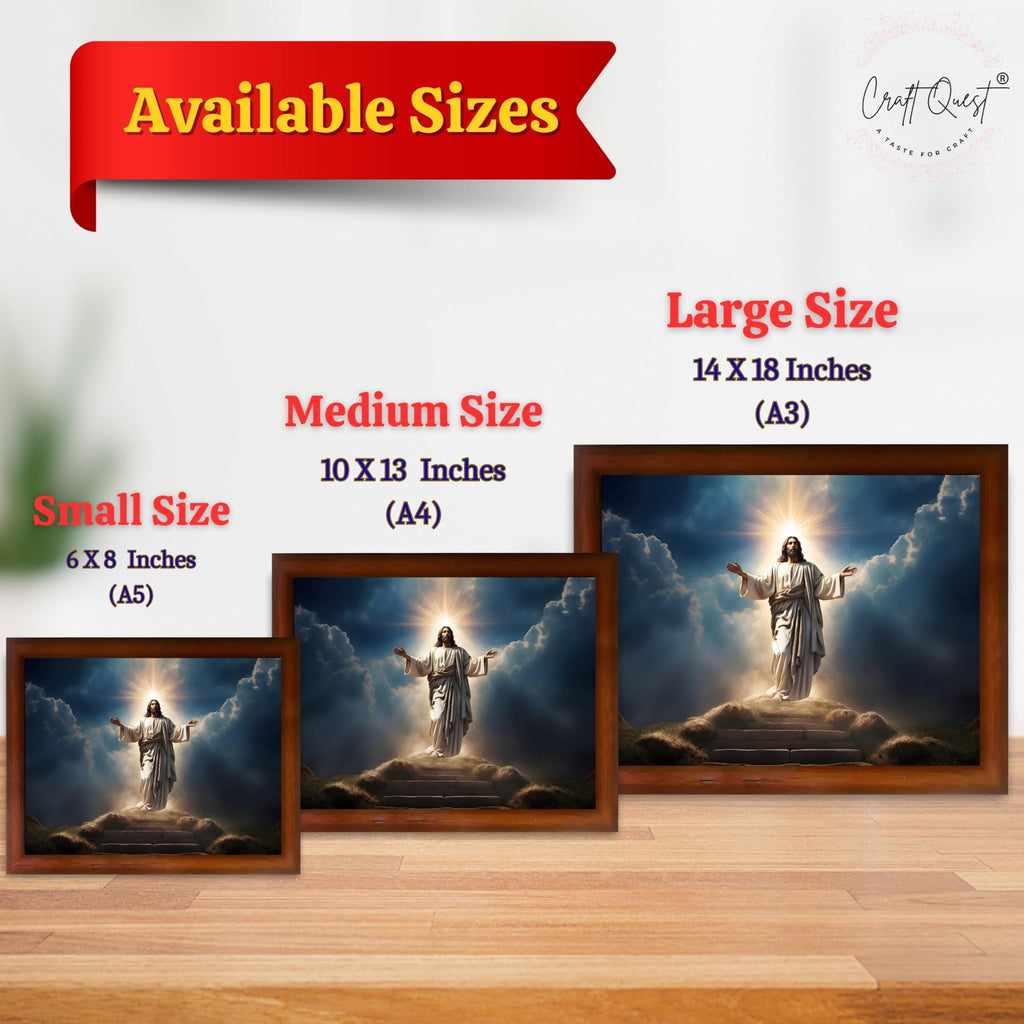 CRAFT QUEST Jesus Christ Photo Frame | Decorative Picture for Gifts, Home Decor | Jesus Painting, Religious Photo Frame