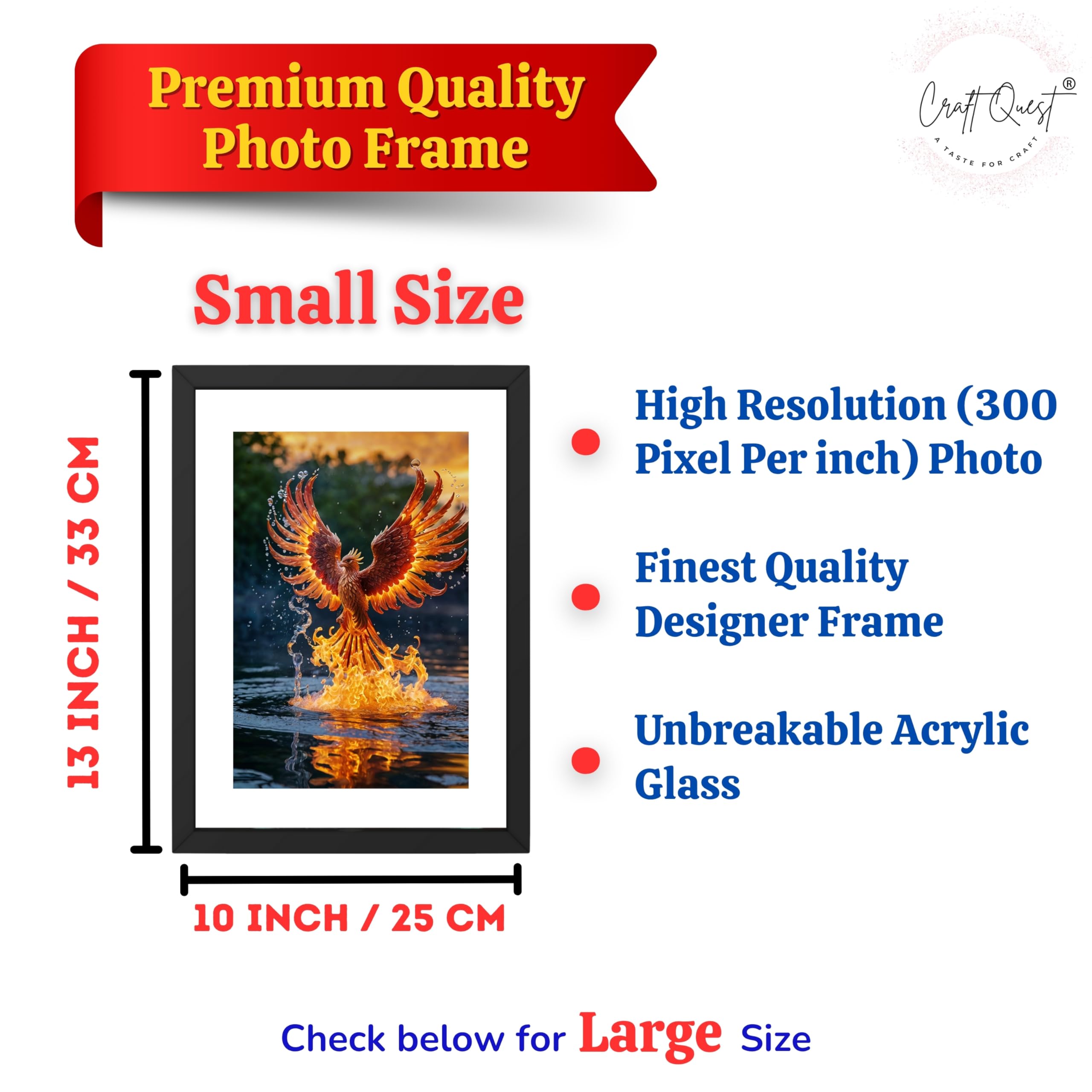 CRAFT QUEST Phoenix Bird Painting – Rising Phoenix Vastu Wall Art – Wall Decoration – Positive Energy Painting for Success, Growth & Spiritual Inspiration