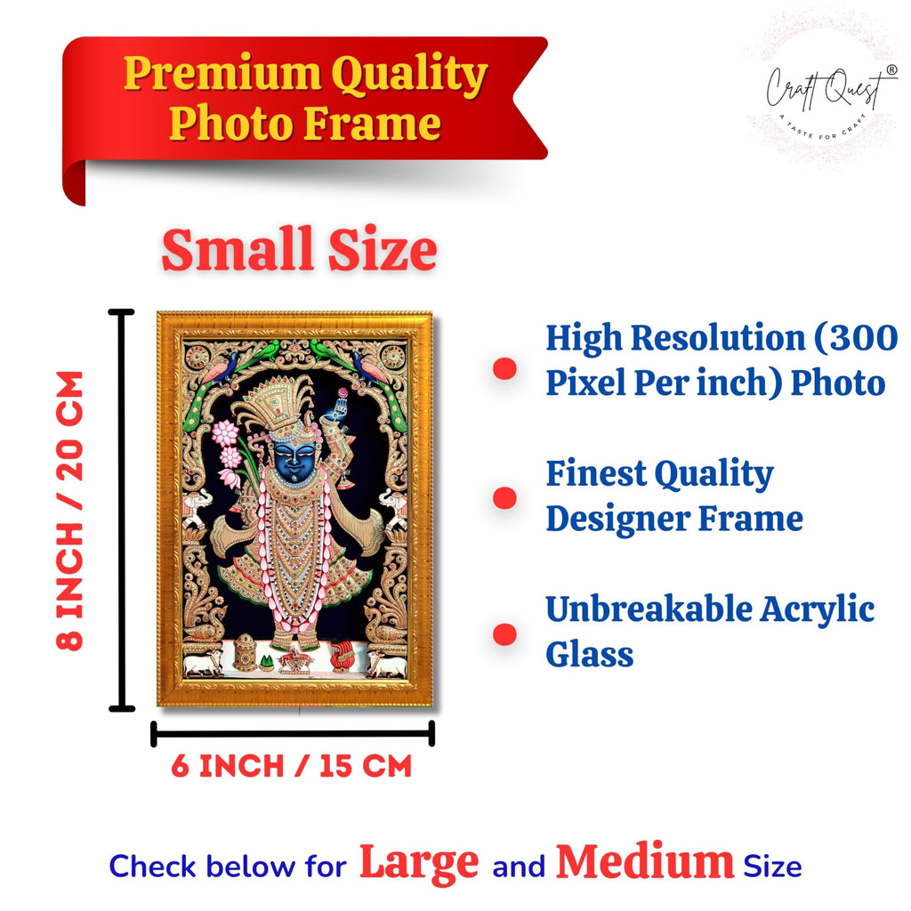 CRAFT QUEST Shrinathji Photo with Frame | Shreenathji Photo with Frame Religious Framed Painting