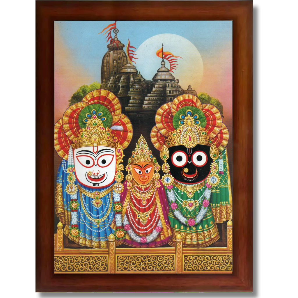 CRAFT QUEST Jagannath Wall Hanging Photo Frame for Pooja Room, Hindu Spiritual Frame for Home, God Temple Decor Gift Item