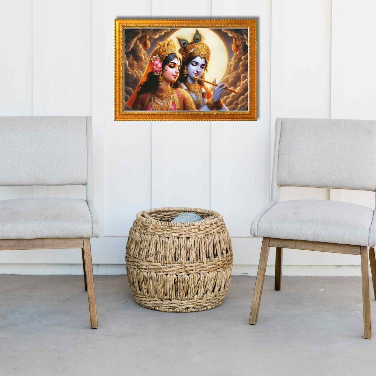 CRAFT QUEST Radha Krishna Art Photo Framed Painting for Home and Bedroom Wall Decoration of Size 14X10 Inches with Frame And Acrylic Glass RK203