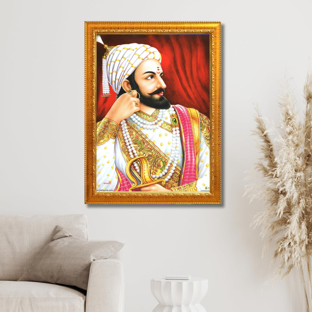 CRAFT QUEST Shivaji Chhatrapati Maharaj Wall Photo Frame | For Living, Pooja Room | Home Decoration Item | Best Gifting Option