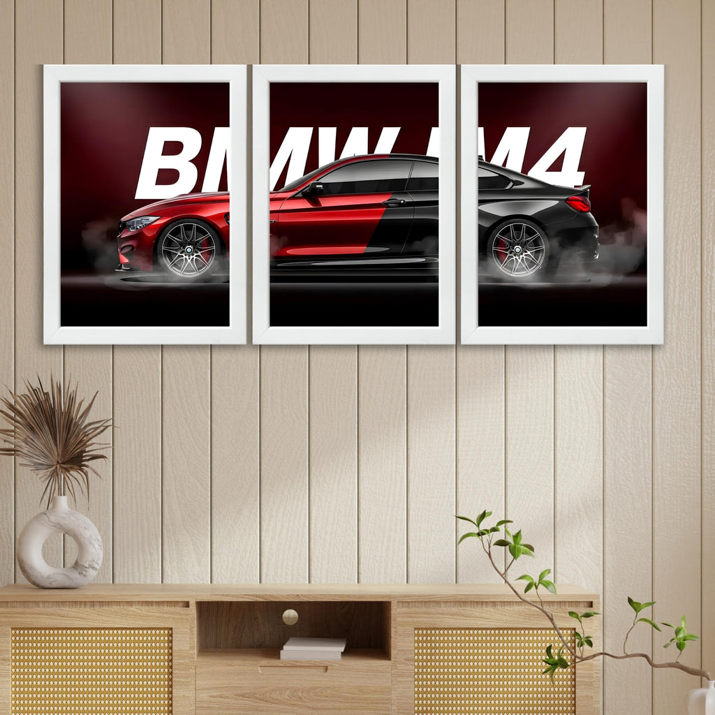 VENUXE ARTS Set Of 3 Big Sports Cars Framed Posters Gift Items for Boys Room Wall Decoration Bedroom Living Room Office Studio Décor | Car Poster Frame for Wall Décor