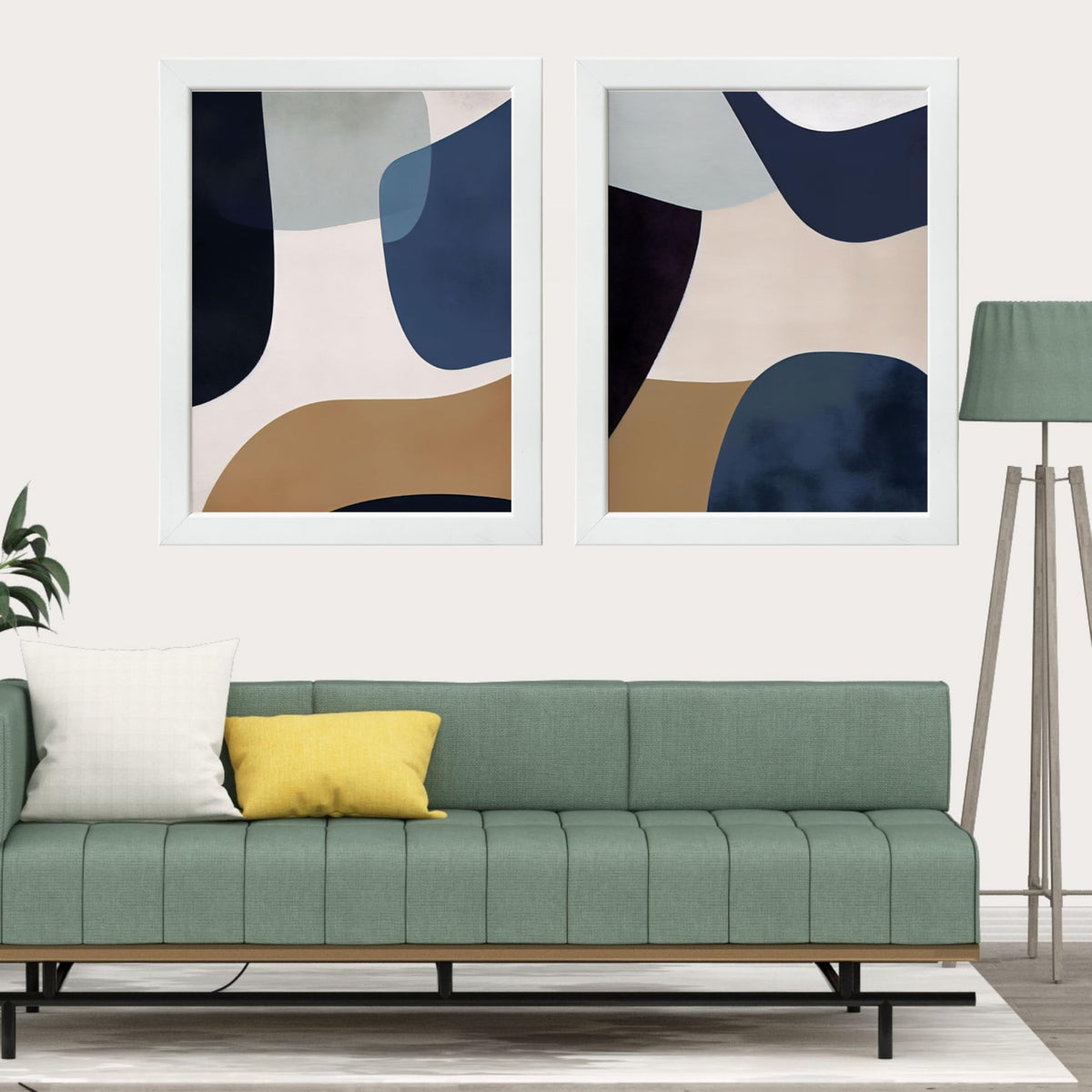 CRAFT QUEST Wall Art Decor Paintings | Set of 2 Abstract Wall Art Frames for Home Decoration | Perfect for Living Room, Bedroom & Office